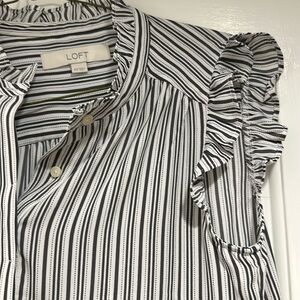 Loft Black and White Stripe Blouse